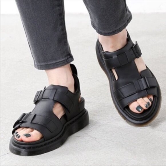 Dr. Martens Kamilah Fisherman Sandals Black - Picture 1 of 9